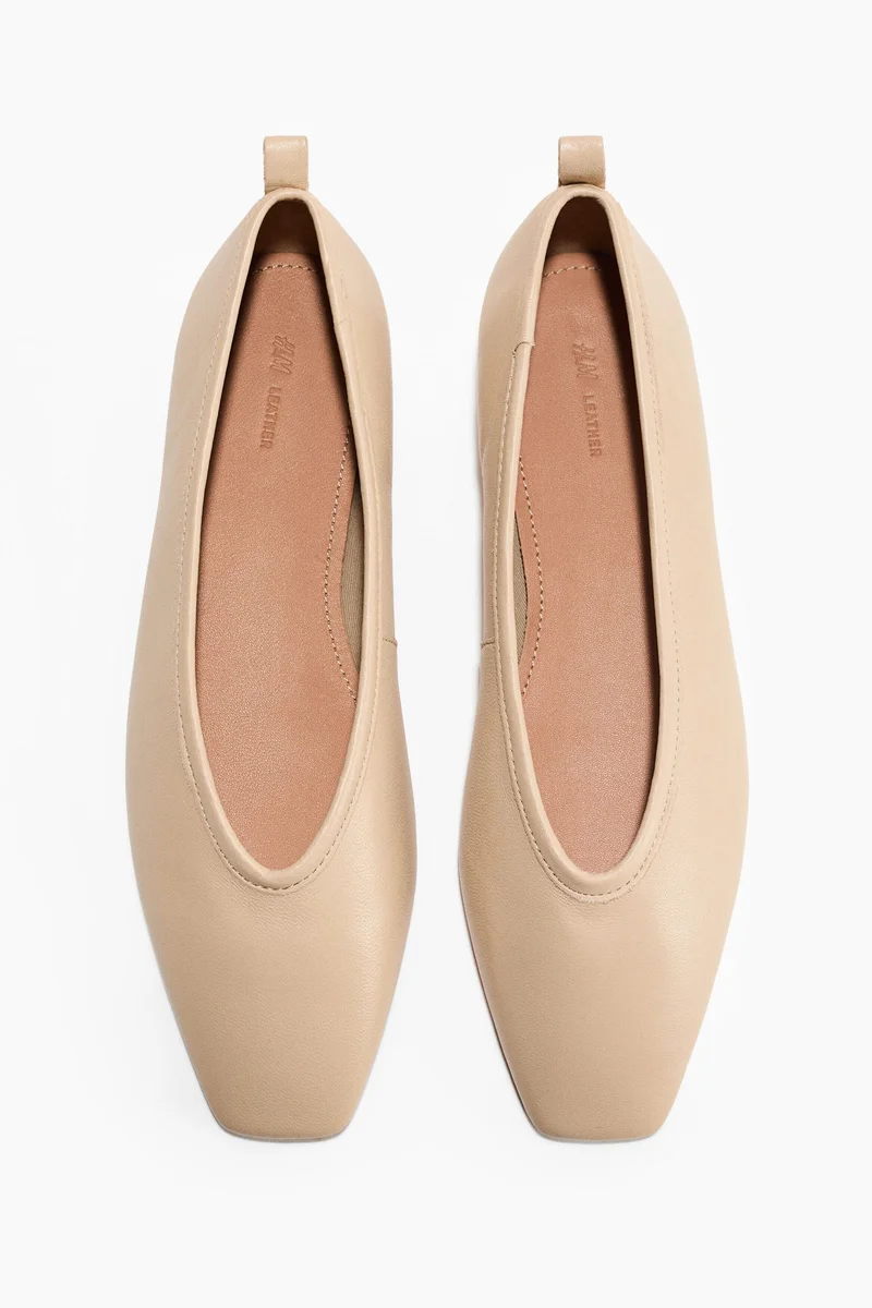 اتش اند ام Leather ballet flats